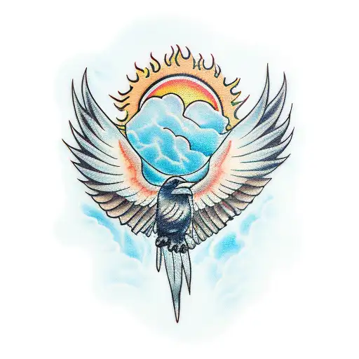 Raven Wing Sunshine Rain