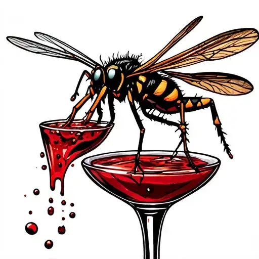 Mosquito Drinking A Bloody Mary