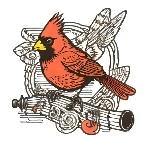 Cardinal On Music Note