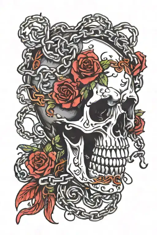 Overthinking Scull With Chained Hart