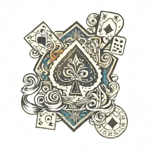 Ace Of Spades With 5 Dice On The Side