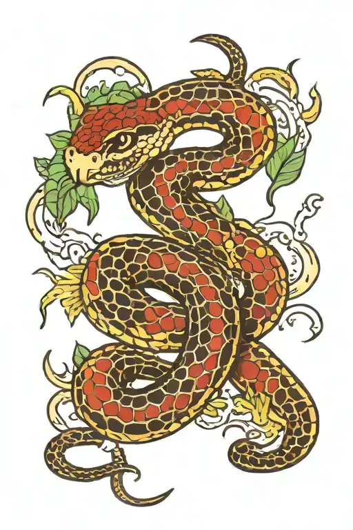 Old School Snake With Numbers 111