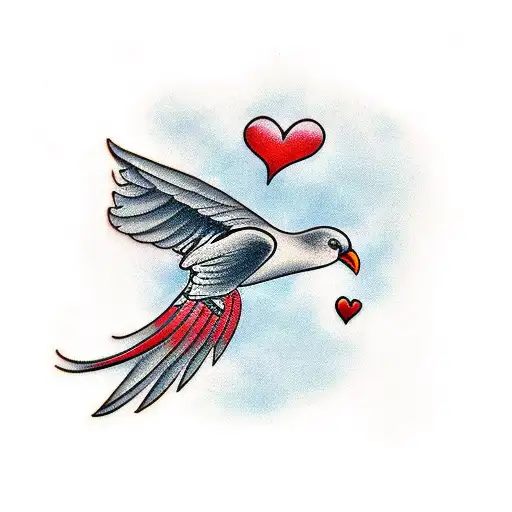 Black And White Bird Flying Away From An Island