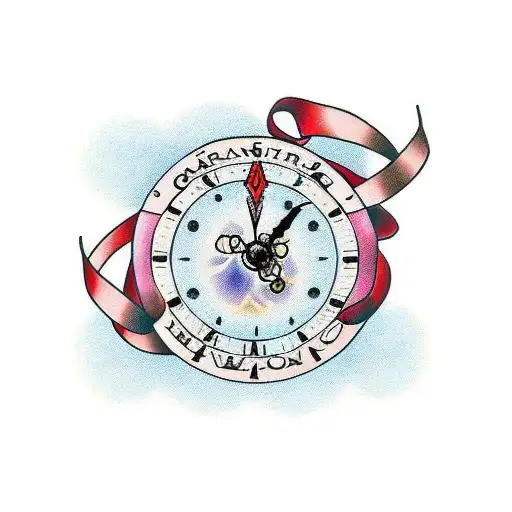 Grandfather Clock With Cancer Ribbon