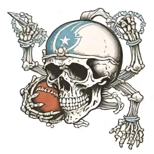 Grateful Dead Skeleton Football Player With Helmet On