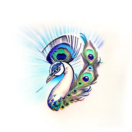 Peacock Feather With Krishna