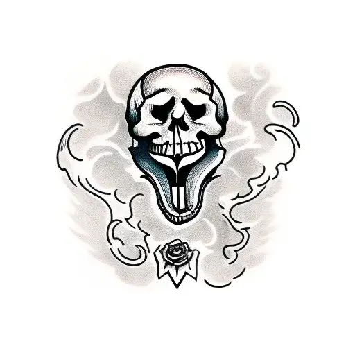 Skull Biting A Guitar