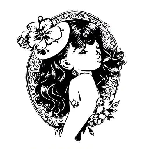 Little Girl Silhouette Blowing Kiss