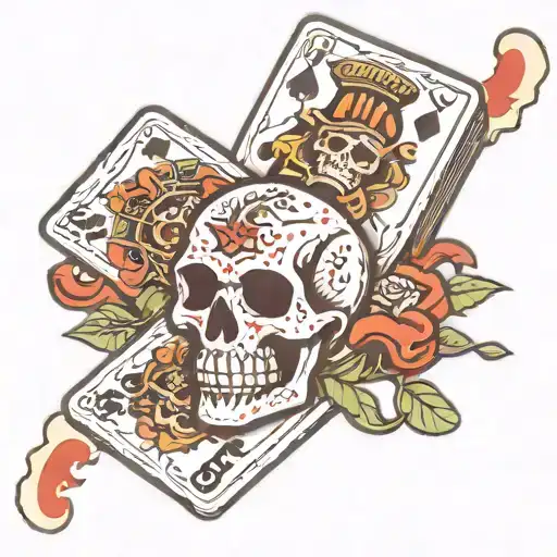 Chopper Biker Dice Cards Skull