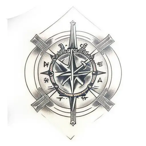 Faith Cross Compass Skull Arm Sleeve