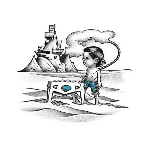 A Playful Scene Of Your Children Building Sandcastles On The Beach