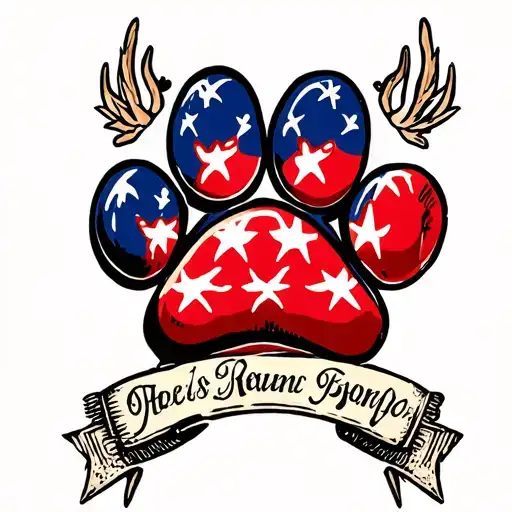 Bomb Dog Paw Print And Design Incorporating Elements