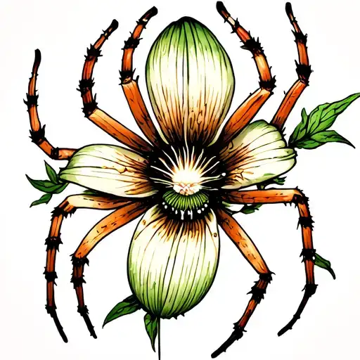 Spider Lilly Flower With Centepede Back