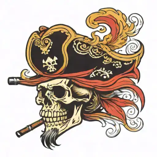 Draw A Pirate Skull Smoking A Cigar