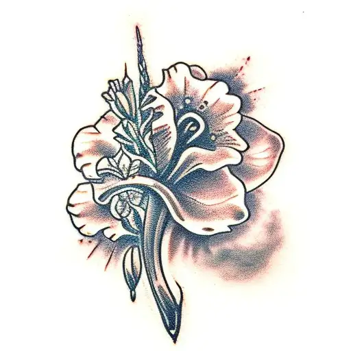 Mini Horizontal Fine Line Gladiolus Stem