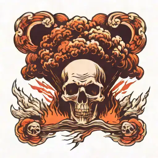 Skull Volcano Explosion Cloud