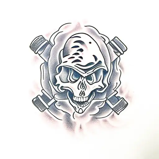 Skeleton On A Skateboard Drinking