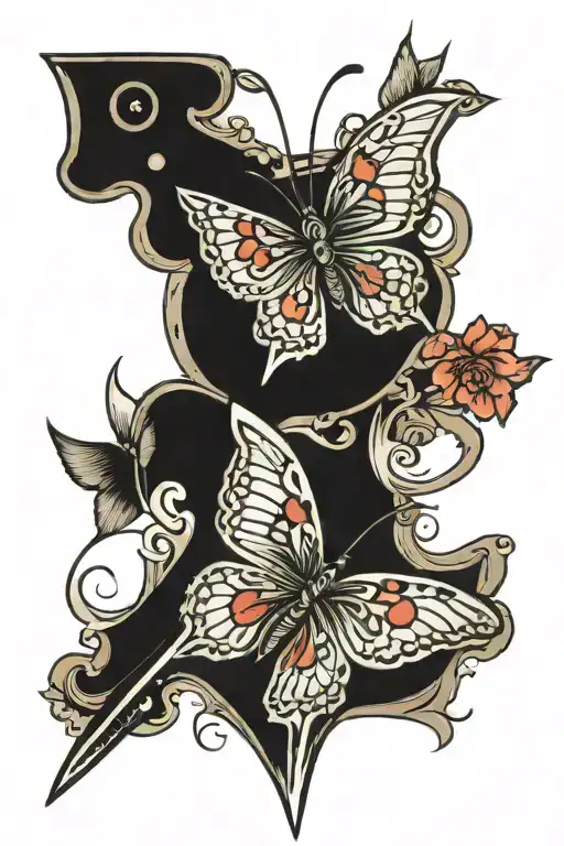 Butterfly Protection With Dagger