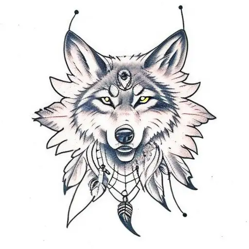 Dreamcatcher With A Wolf