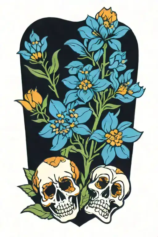 Bluebonnets And Marigolds