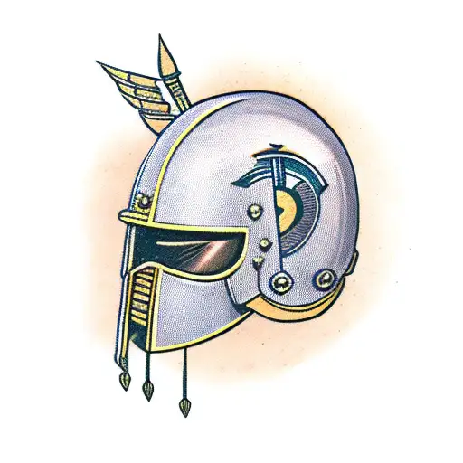 Spartan Helmet With Arrow