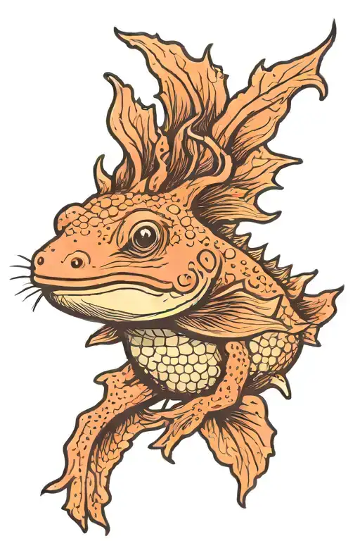 Cute Axolotl Head A Background