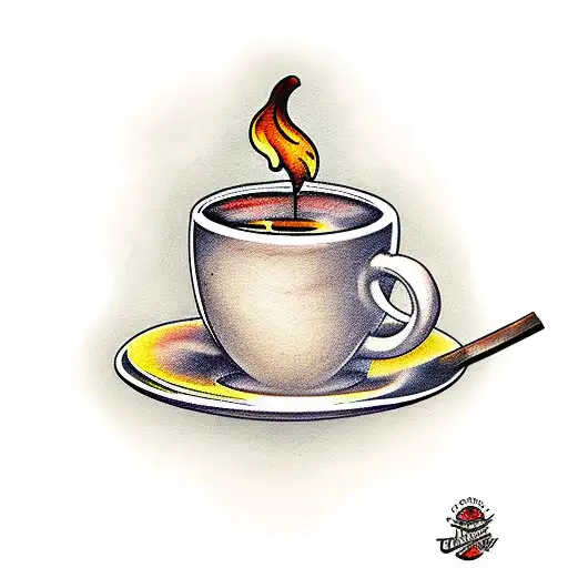 Wooden Honey Stick Dripping Honey Into A Cup Of Coffee