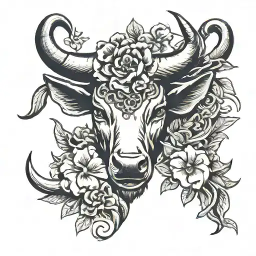 Taurus Aries Floral Bullhorns