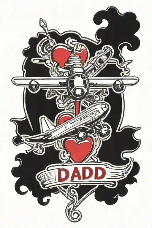 Dad Heart Golf Club Airplane