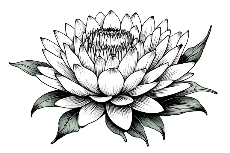 Water Lily And Chrysanthemum