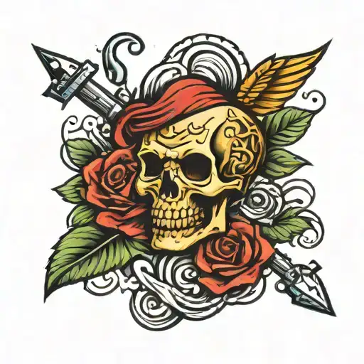 Old School Style Tattoo Featuring