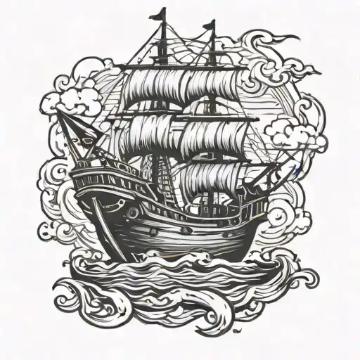 Pirate Boat Floating