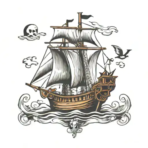 Pirate Boat Floating