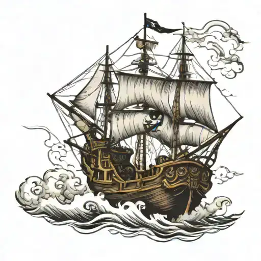 Pirate Boat Floating