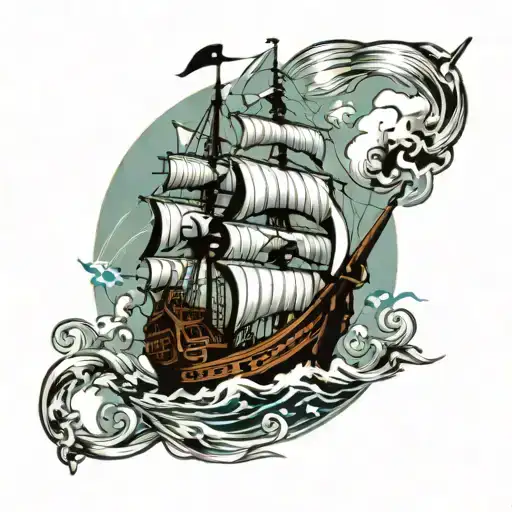 Pirate Ship Navigating