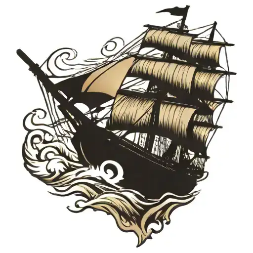 Pirate Ship Navigating