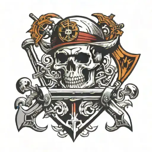 Swords Crossed Skull Rudder Anchor