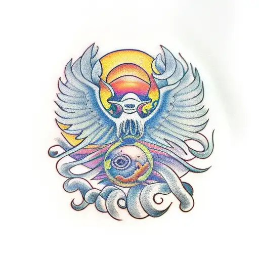 Sea Sunset Octupus Planets Raven Celtic