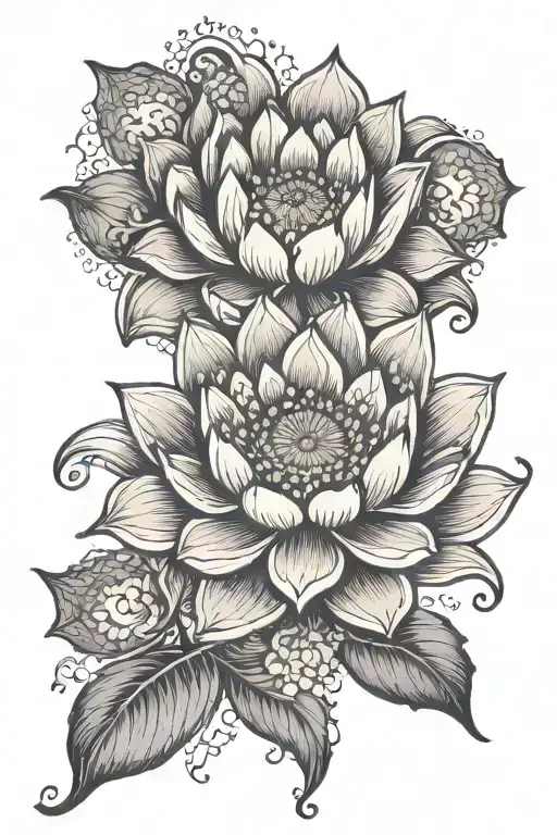 Blooming Lotus With A Mandala Surrounding It