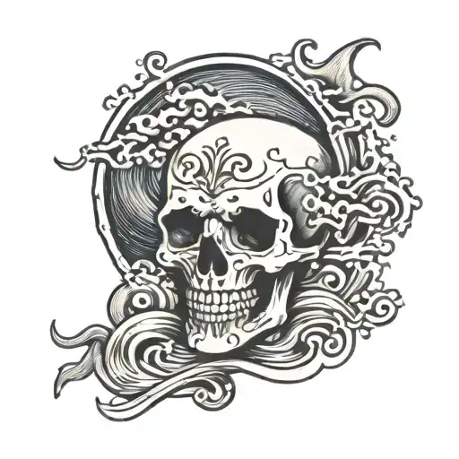 Ocean Waves With Skeleton