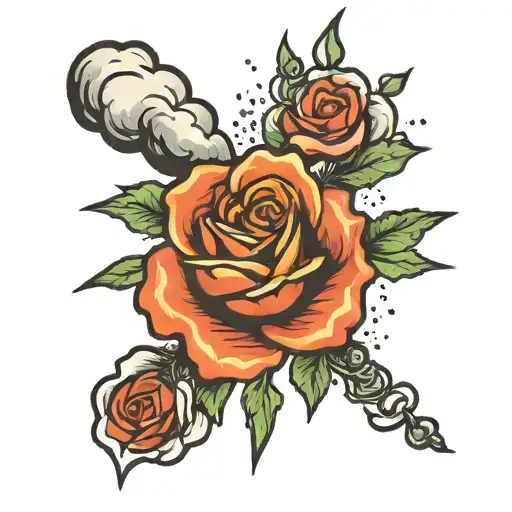 Nuclear Cloud With Rose Growing