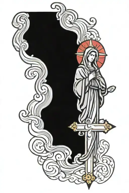 Cross With Virgin Mary