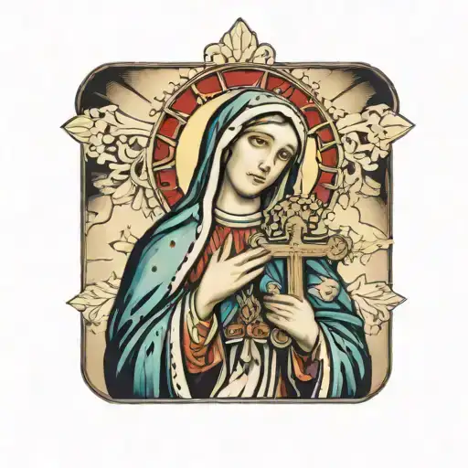 Cross With Virgin Mary