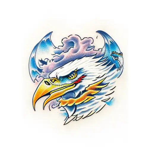 Eagle Fighting A Dragon