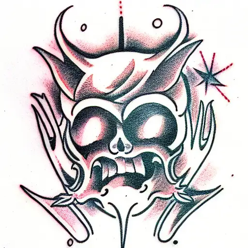 Evil Devil With Knife