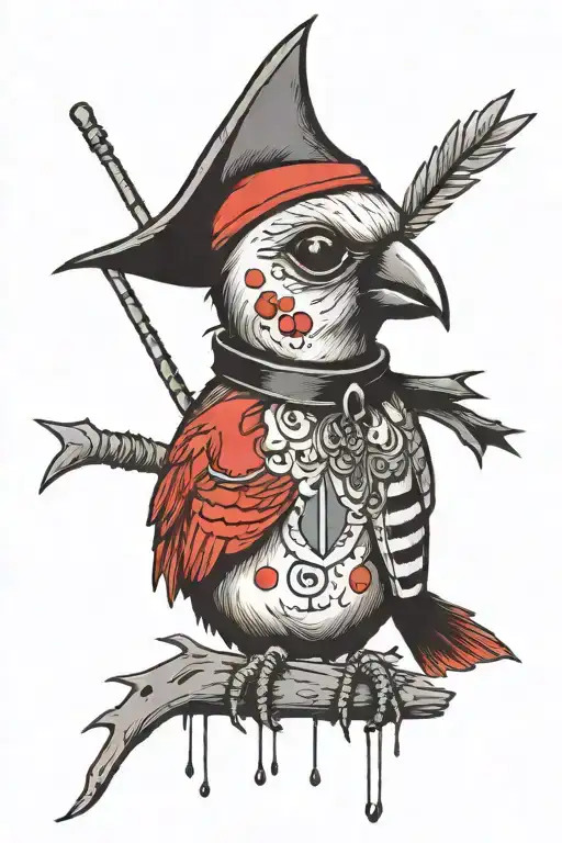 Cardinal That Looks Like A Voodoo Doll