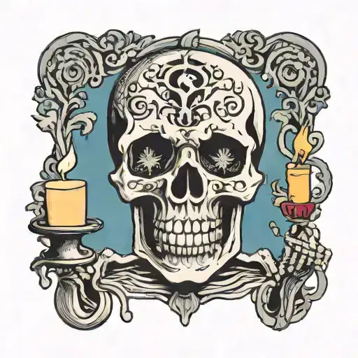 Skeleton Holding A Candle