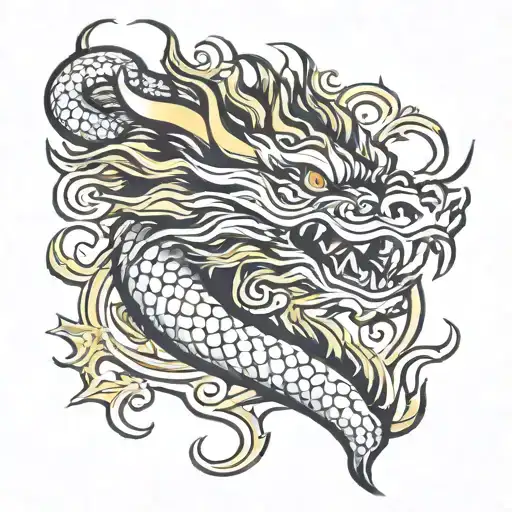 Golden Dragon Breathing Fire