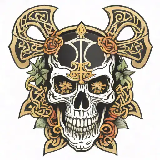 Misfits Skull With Celtic Cross