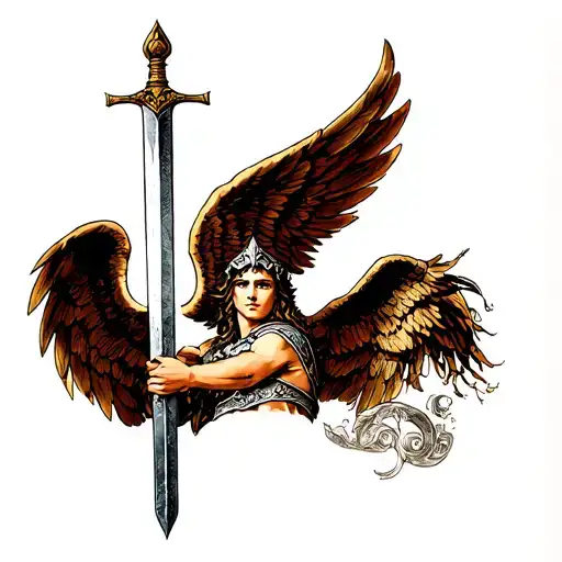 Warrior Angel Holding A Sword